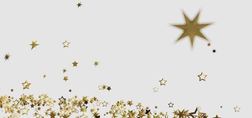 Beautiful gold star confetti on white. Perfect for holidays, celebrations, and more!