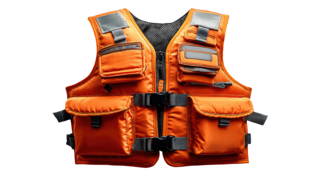 Safety Vest with Pocket: A high-visibility safety vest with multiple pockets, designed to ensure the utmost safety for individuals working in hazardous environments.