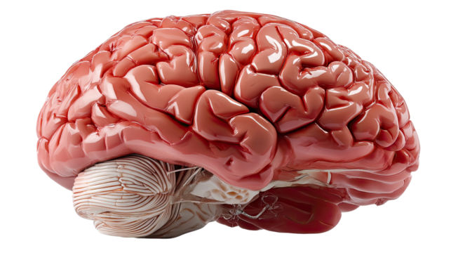 Thinking Inside the Box: A detailed, close-up shot reveals the intricate folds and textures of a human brain, symbolizing the power of thought, intelligence, and cognitive function. 