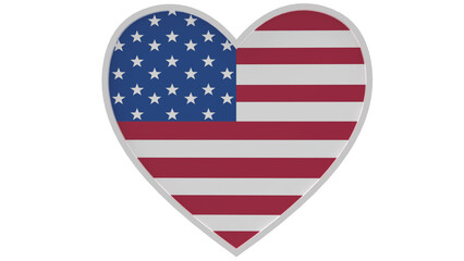 American flag on heart icon 