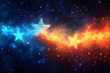 Glowing stars trail across cosmic background, ideal for fantasy or celebration designs