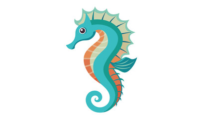 Cute cartoon seahorse illustration for kids