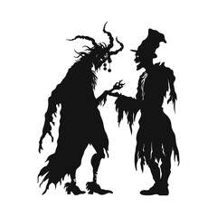 Devil and Fairy Contrast Silhouette