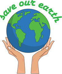 Vector illustration of world earth day, world tree day, and environment day. Suitable for commemorating world earth day and something related to protecting the environment