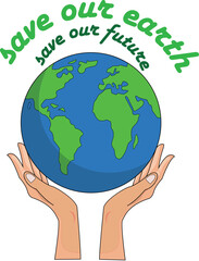 Vector illustration of world earth day, world tree day, and environment day. Suitable for commemorating world earth day and something related to protecting the environment