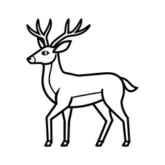Red Deer Outline Animal Drawing Vector
