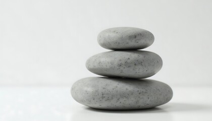 Stacked Smooth Spa Stones

