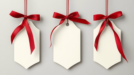 Blank gift tags with red bows (2)