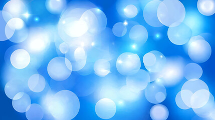 Abstract Blue Background With Bokeh Lights