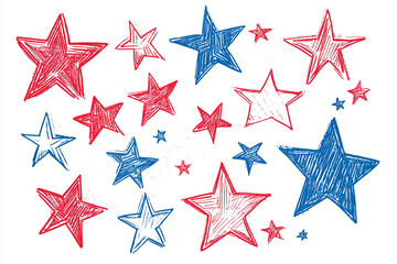 Hand Draw Independence Day USA Presidents Day Background