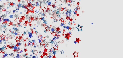 Red, white, and blue stars on white background. Perfect for 4th of July, Memorial Day, or other...