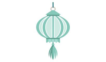Elegant teal hanging lantern festive decoration
