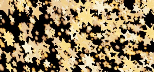 Shimmering gold stars on black. Perfect for celebrations!