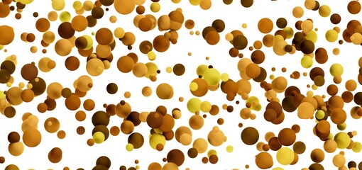 Background of floating brown and gold spheres. Ideal for websites, presentations, and more.
