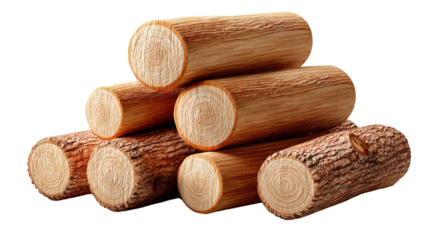 Pile of Wood Logs: A close-up shot revealing neatly stacked wooden logs, each bearing unique textural details of natural wood, perfect for visual storytelling.