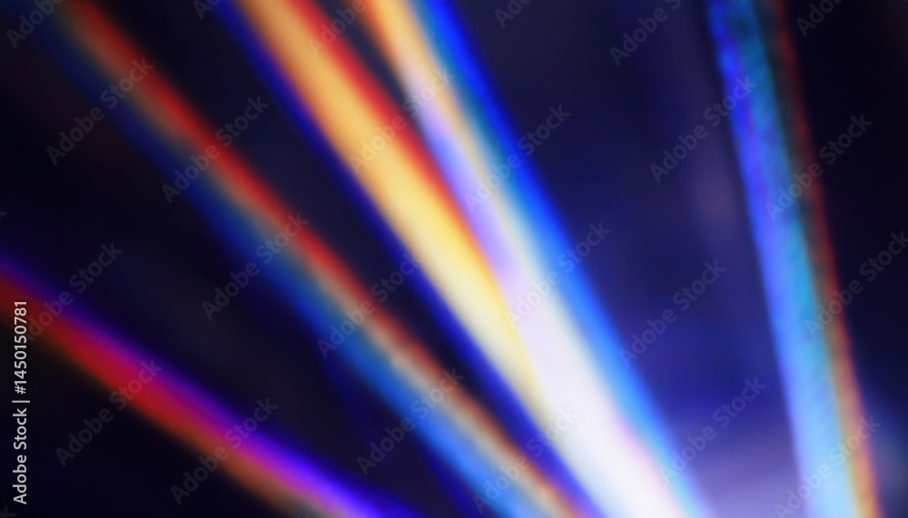 Poster vivid light beam abstract with prism effect and dark gradient background for digital art, branding, 