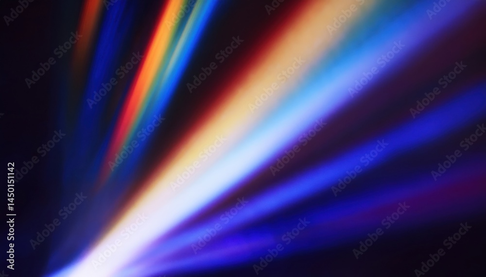 Poster vivid light beam abstract with prism effect and dark gradient background for digital art, branding, 