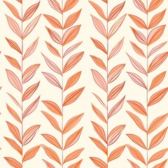 Small scale climbing plant floral seamless repeating pattern in orange