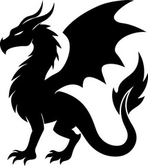 Dragon (Mythical) icon Silhouette vector on transparent background