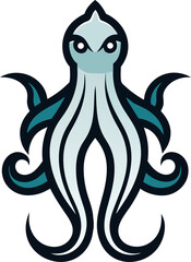 Kraken (Mythical) icon line art vector on transparent background