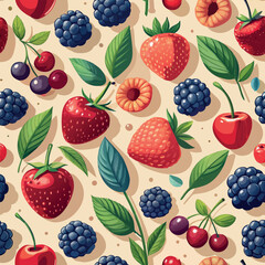Colorful assortment of berries and fruits on a light background ready for a summer celebration or culinary delight Generative AI
