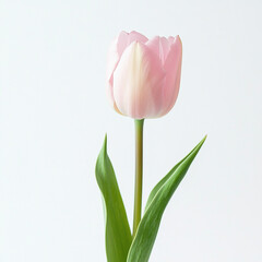 pink tulips on white background