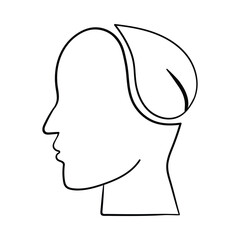 Green Brain Icon: Symbolizing Environmental Responsibility and Mindful Living