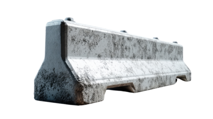 Concrete Jersey Barrier: A weathered and worn concrete jersey barrier, a stark symbol of safety and security on roadways.