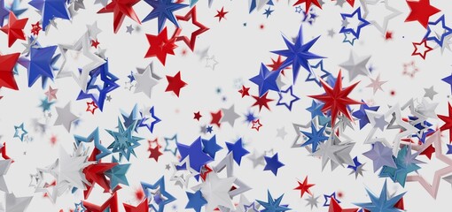 Fototapeta premium Red, white, and blue stars background. Perfect for Independence Day celebrations.