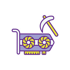 GPU Miner Icon vector stock illustration