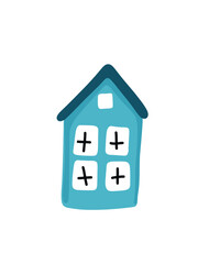 colorful bright house vector in cartoon style