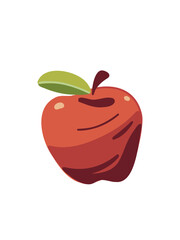 Red apple on white background