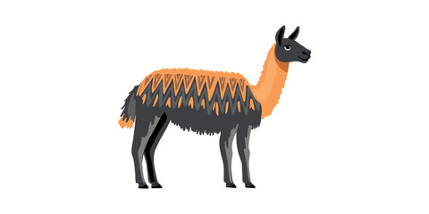 colorful llama vector in cartoon style