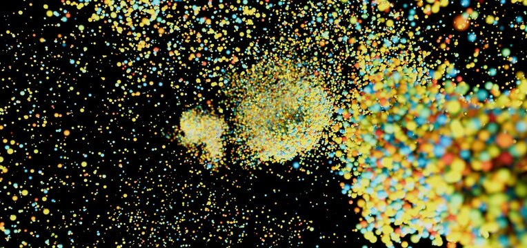 Abstract background with vibrant particles exploding. Perfect for technology, energy, and science themes.