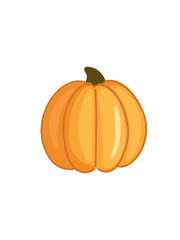 cartoon pumpkin in bright orange color