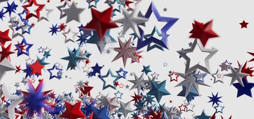 Vibrant red, white, and blue stars. Perfect for Independence Day celebrations.