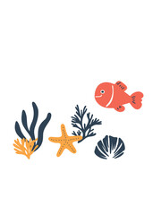 marine ecosystem vector