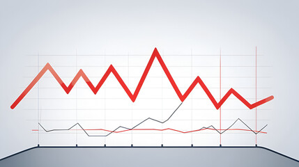 Illustrated concept wth a glowing red line graph decreasing at a fast rate