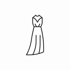 Evening gown dress fashion icon vector sign