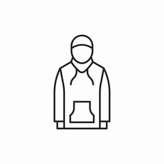 man in hoodie icon vector sign