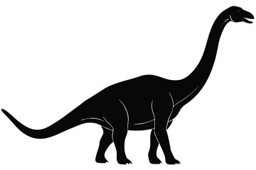 brachiosaurus silhouette vector illustration