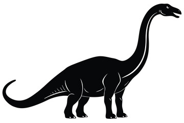 brachiosaurus silhouette vector illustration