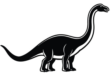 brachiosaurus silhouette vector illustration