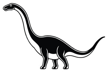 brachiosaurus silhouette vector illustration
