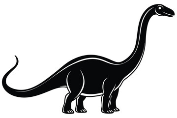 brachiosaurus silhouette vector illustration