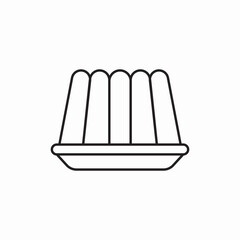 Jelly pudding dessert food icon vector sign