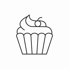 Cupcake sweet dessert food icon vector sign