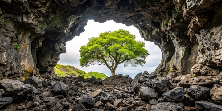 Pico Island Lava Tubes: Gruta das Torres Interior, Volcanic Cave Photography, Azores Islands, Rule of Thirds Composition