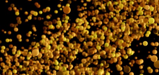 Abstract background of floating golden bubbles. Perfect for design projects.