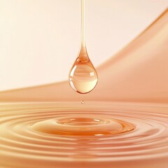 Cosmetic serum Oil drop on skin cell, Skin Repair, moisturizer, collagen serum, Exosome with Skin cells, 3d rendering.